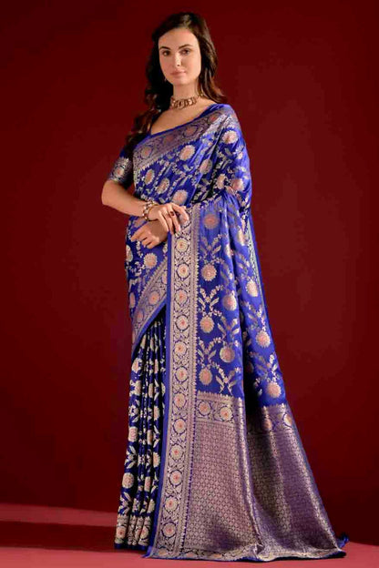 Royal Blue Colour Banarasi Silk Traditional Saree VSSD1260075