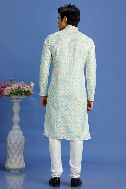 Sea Green Colour Cotton Pintex Work Kurta Pajama VSKP1230161