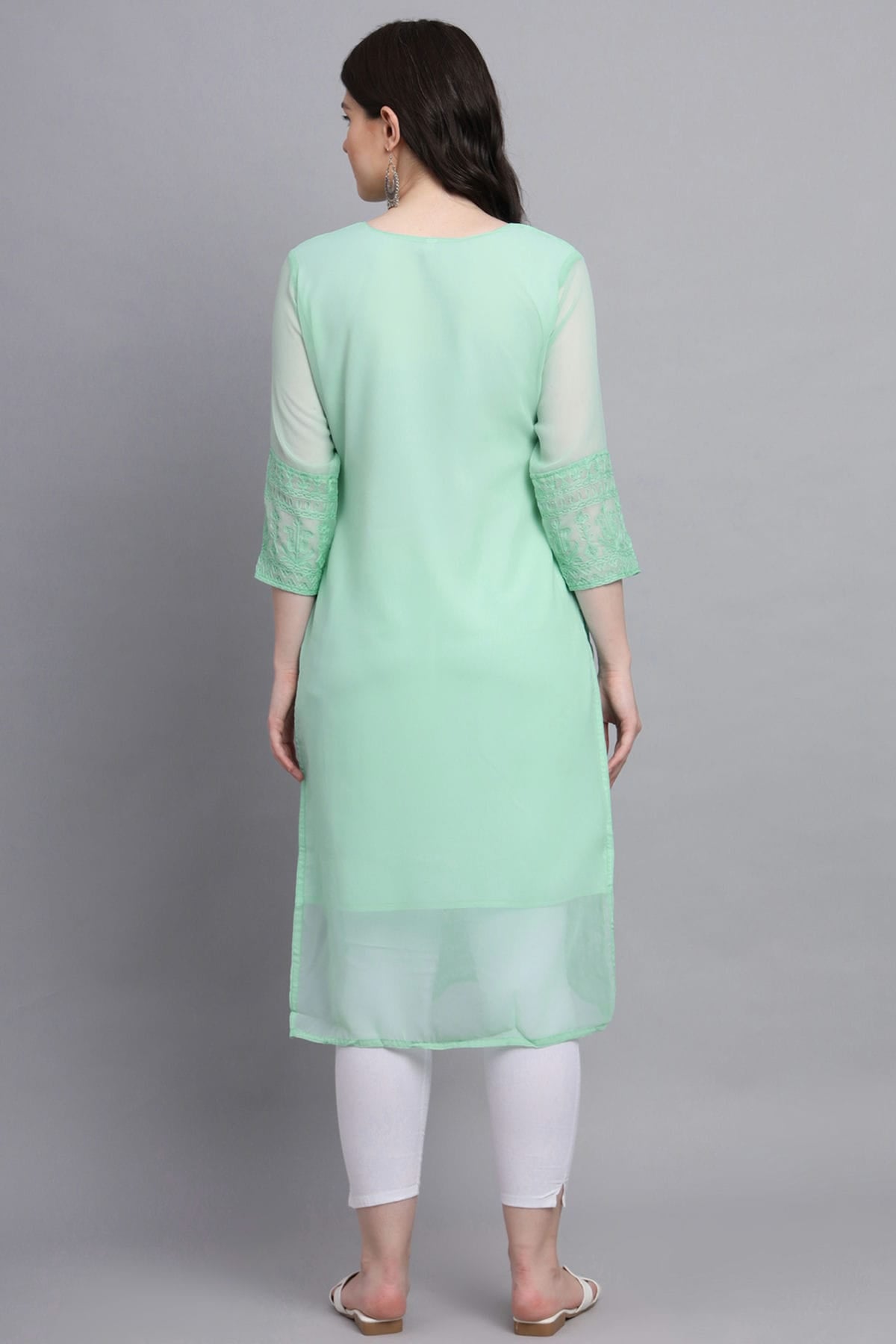 Sea Green Colour Georgette Kurti VSKR1111156
