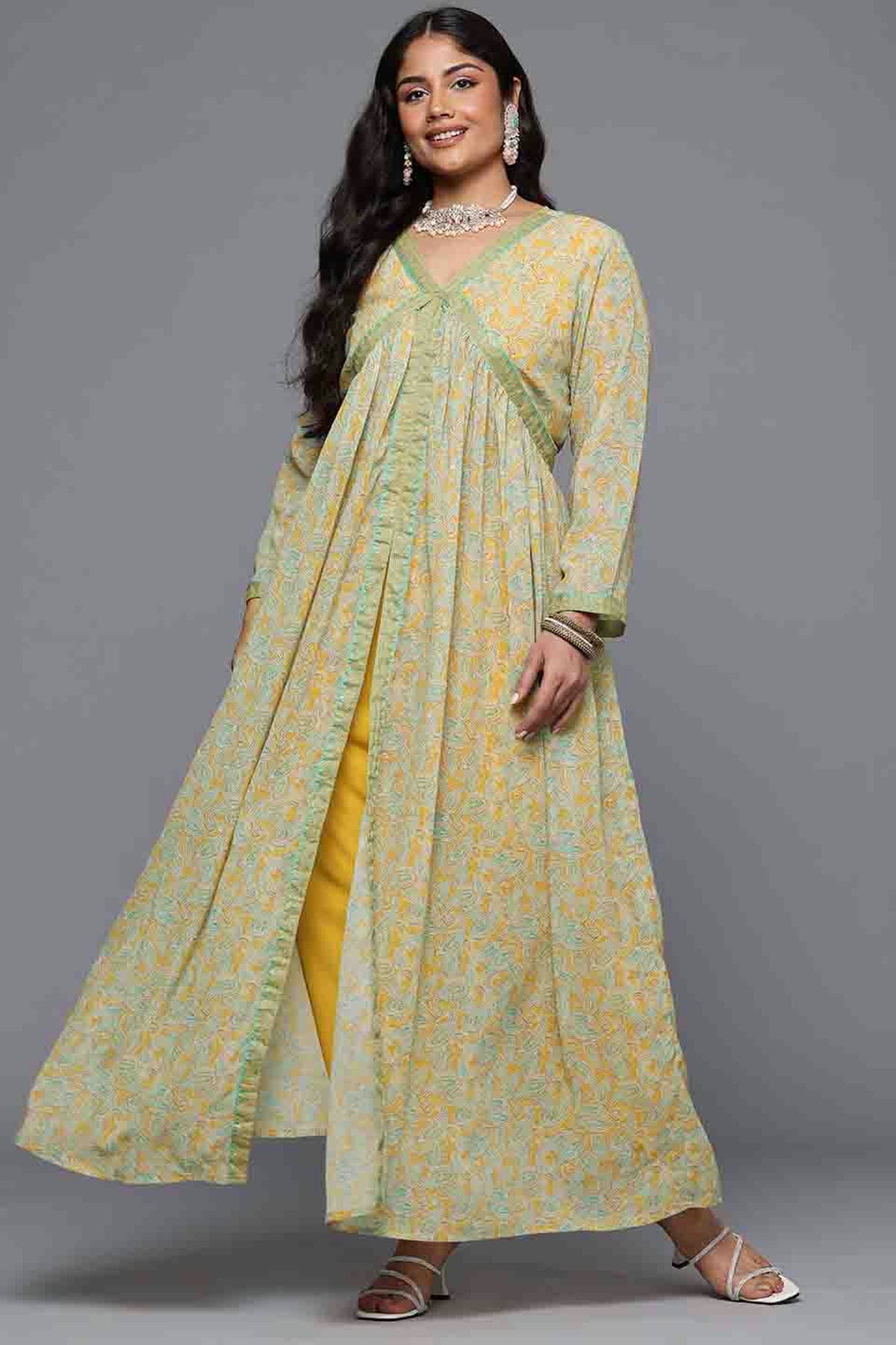 Sea Green Colour Poly Georgette Stitched Top and Bottom VSSS1113803