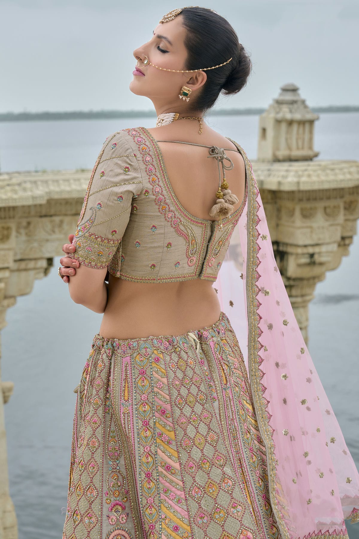 Sea Green Embroidery Silk Lehenga Choli VSLC1290133