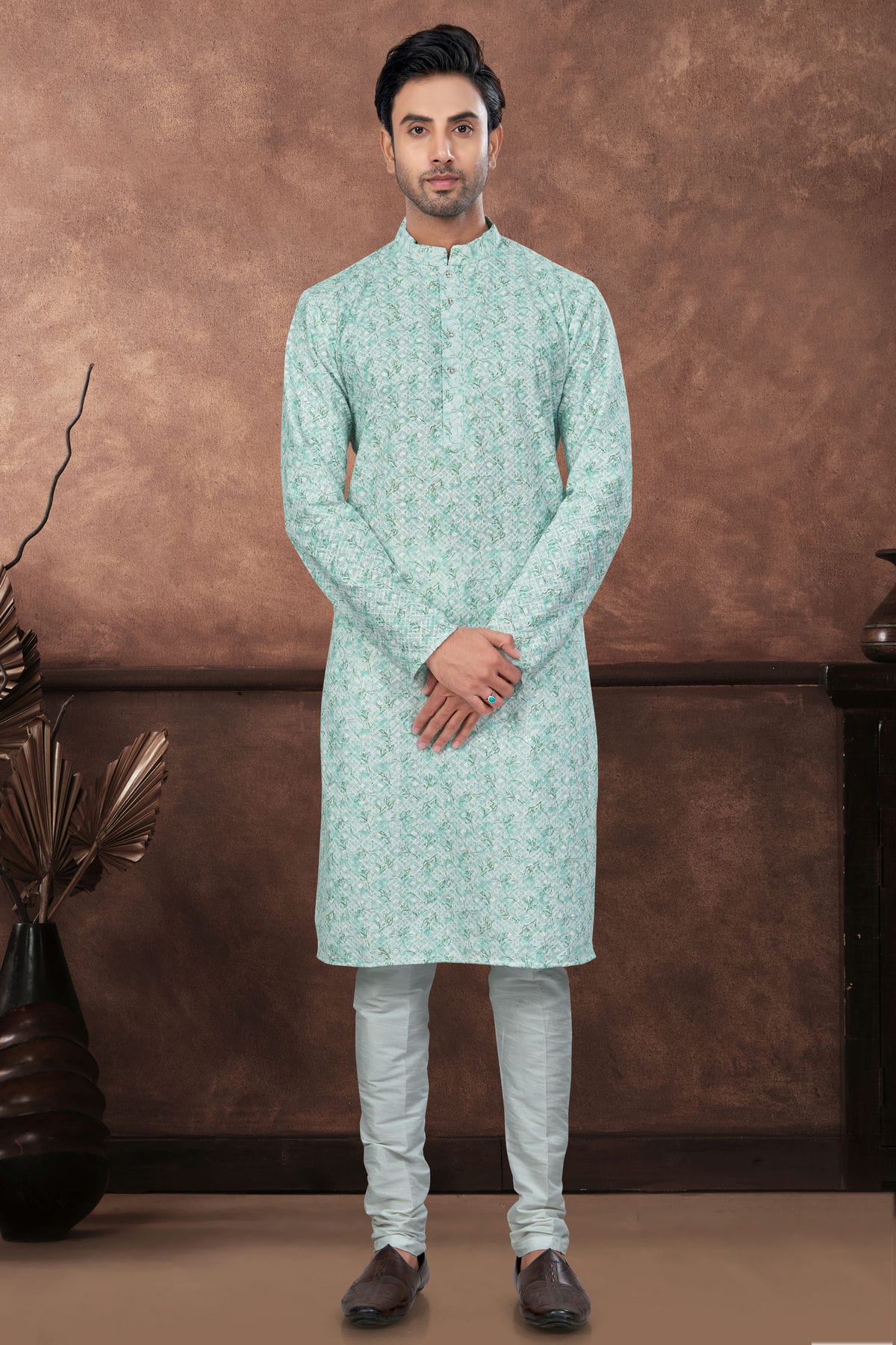 Sea Green Soft Rayon Kurta Pajama