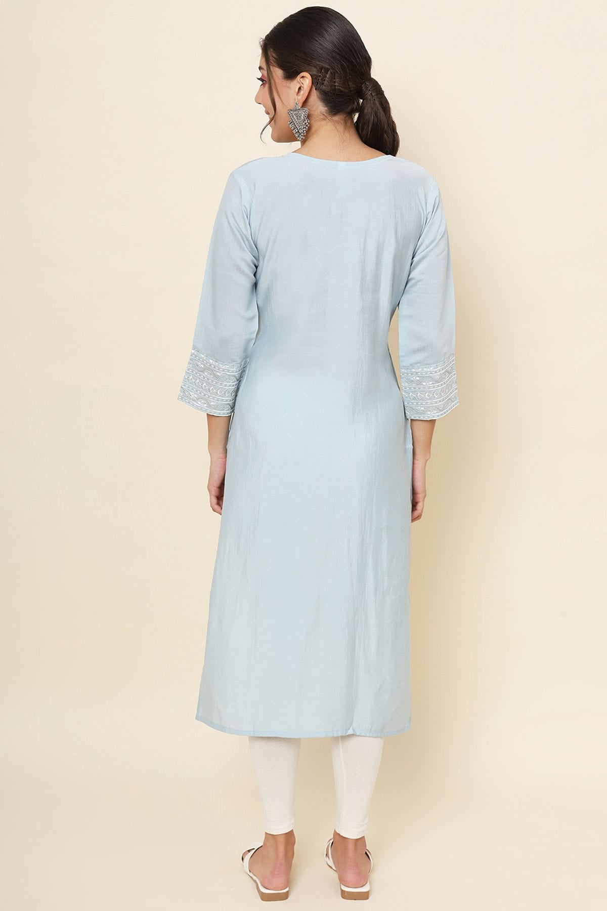 Sky Blue Colour Cotton Kurti VSKR1111179