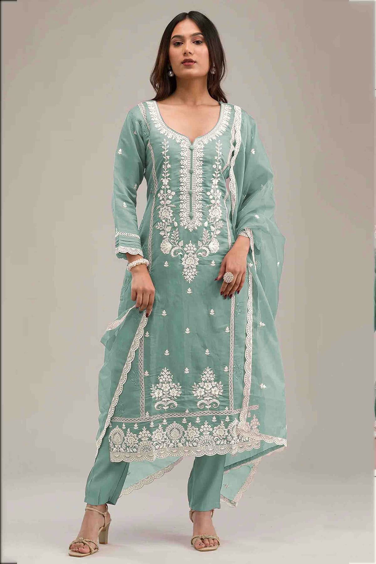 Sky Blue Colour Cotton Pakistani Suit VSSM1140837