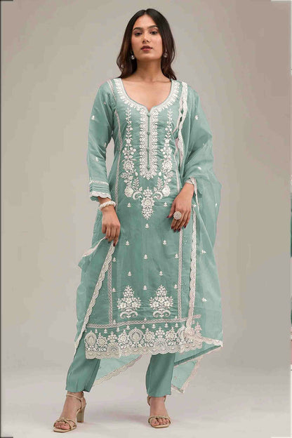 Sky Blue Colour Cotton Pakistani Suit VSSM1140837