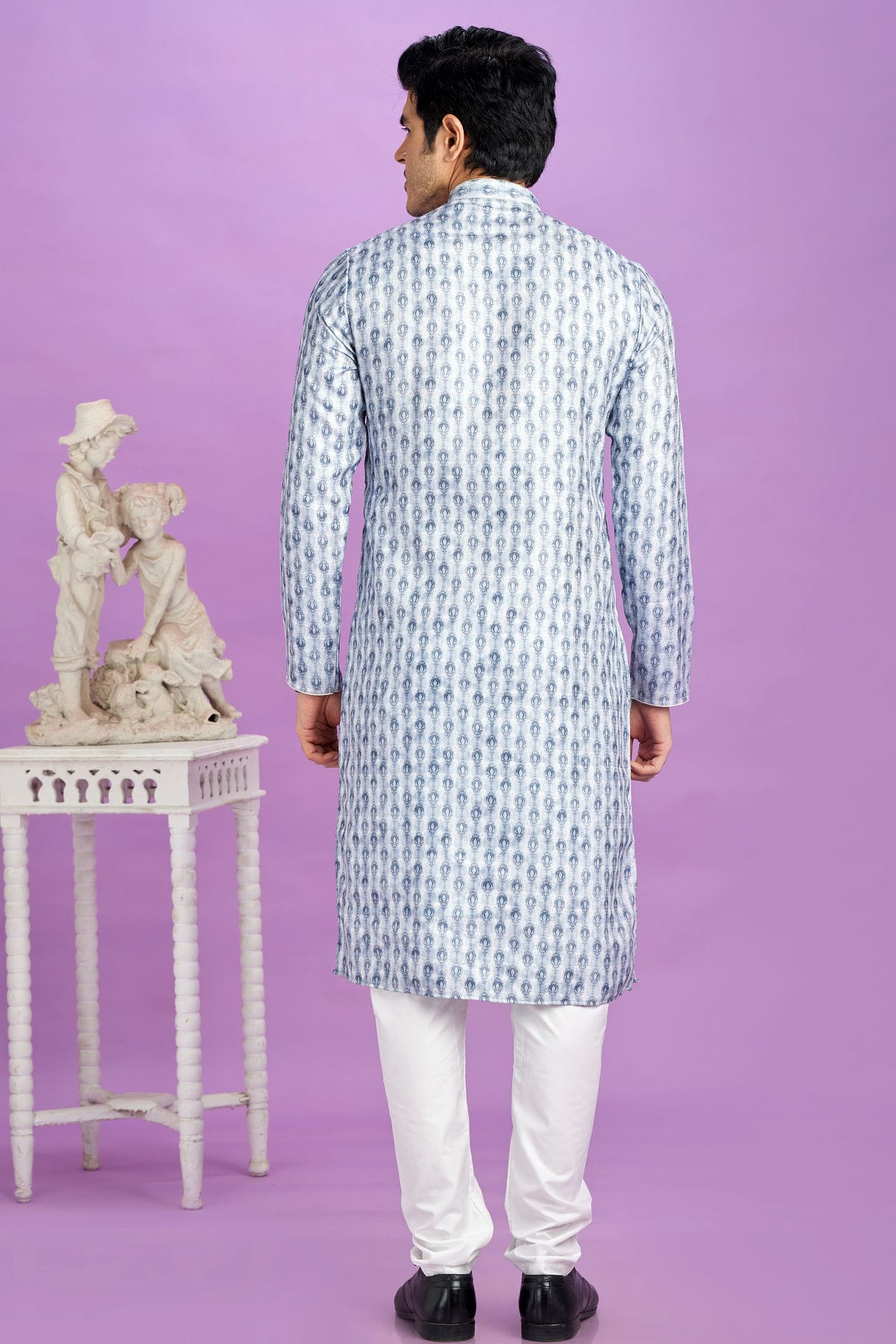 Sky Blue Colour Cotton Pintex Work Kurta Pajama VSKP1230192
