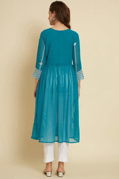 Sky Blue Colour Georgette Kurti VSKR1111039