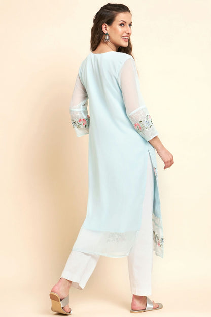 Sky Blue Colour Georgette Kurti VSKR1111065
