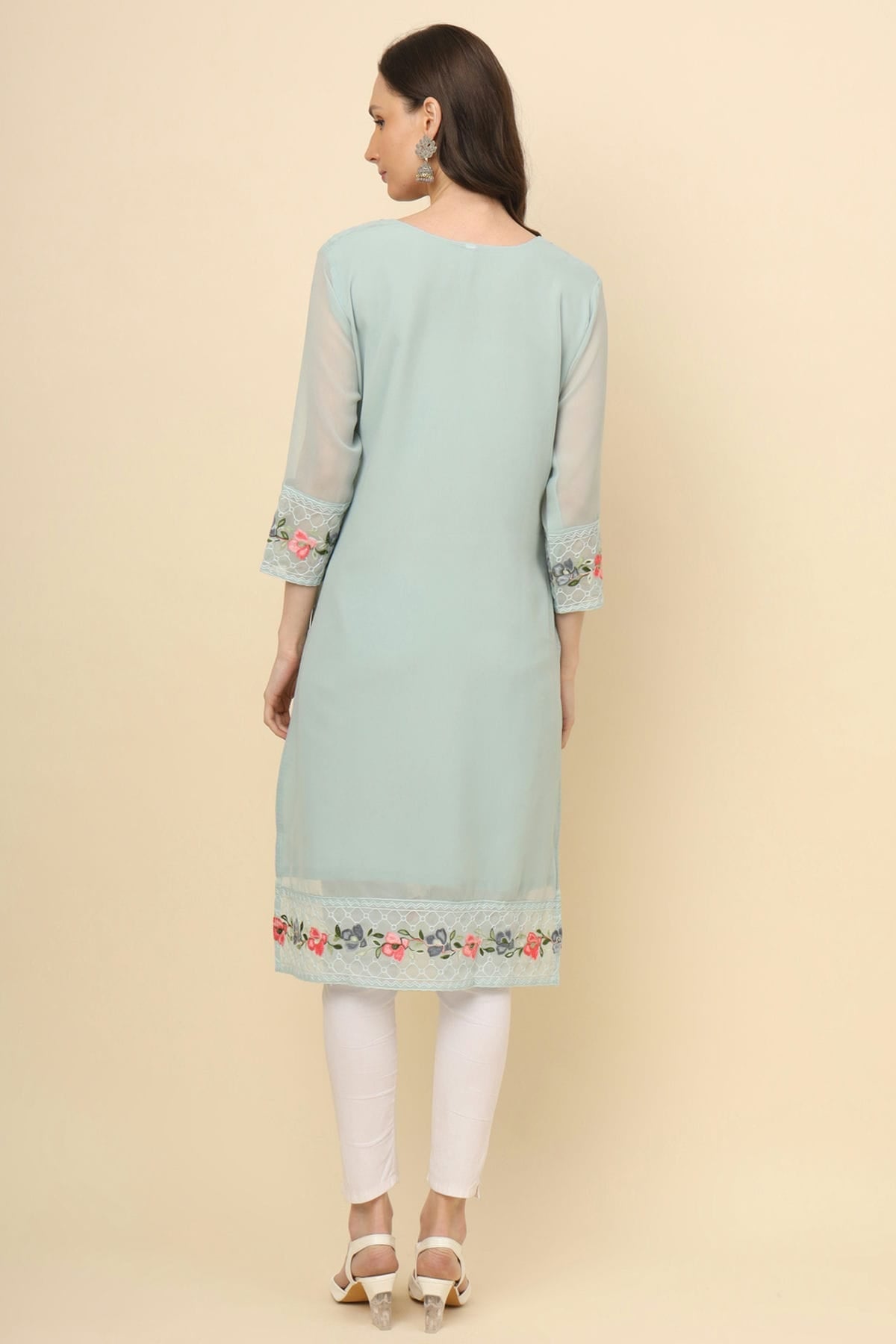 Sky Blue Colour Georgette Kurti VSKR1111191
