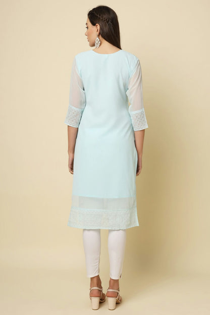 Sky Blue Colour Georgette Kurti VSKR1111197