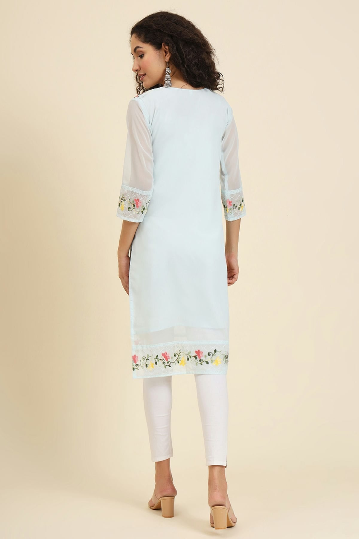 Sky Blue Colour Georgette Kurti VSKR1111233