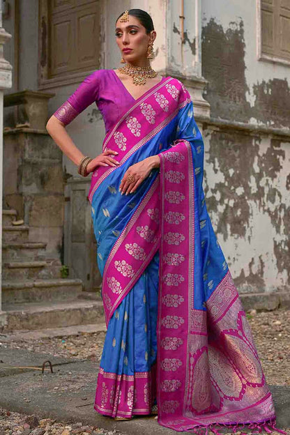 Sky Blue Colour Kanchi Silk Traditional Saree VSSD1260054
