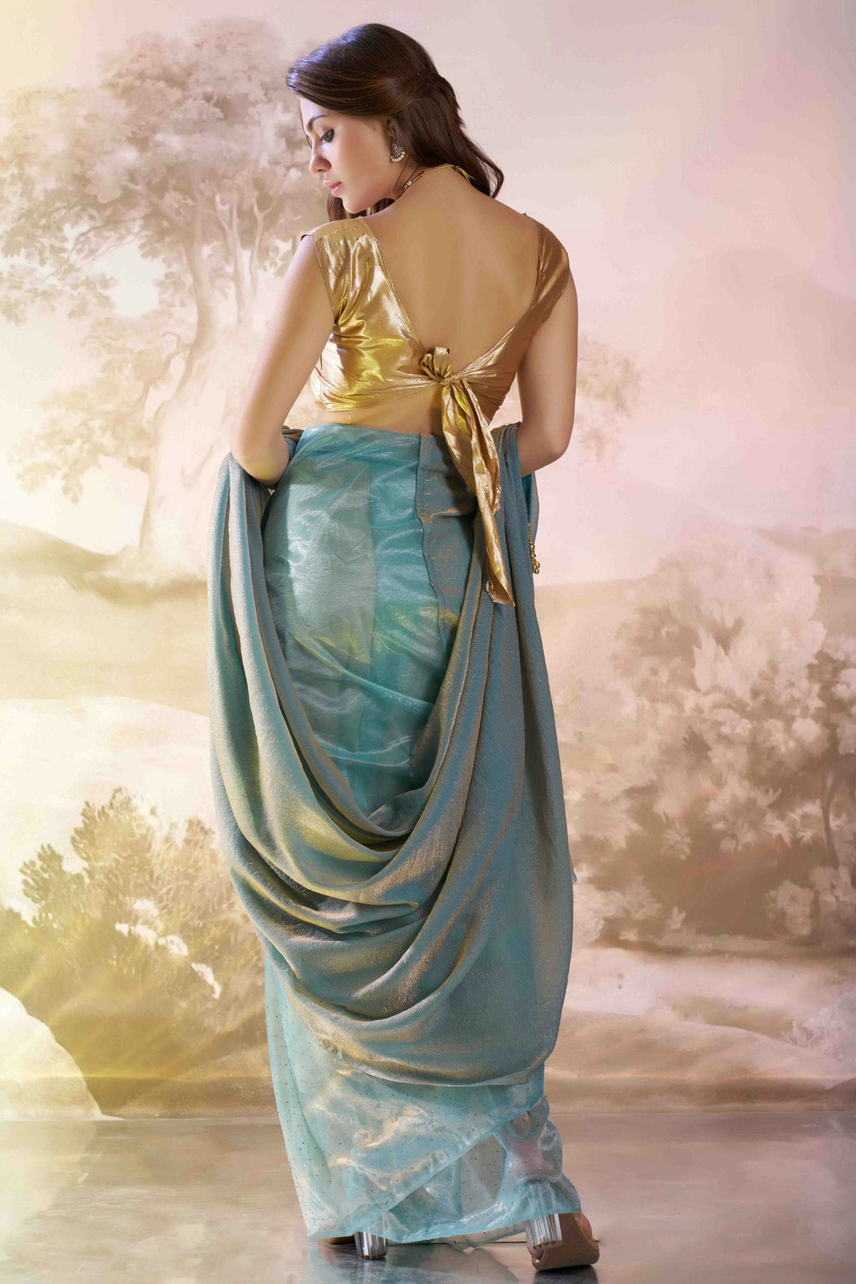 Sky Blue Colour Organza Designer Saree VSSD1113022