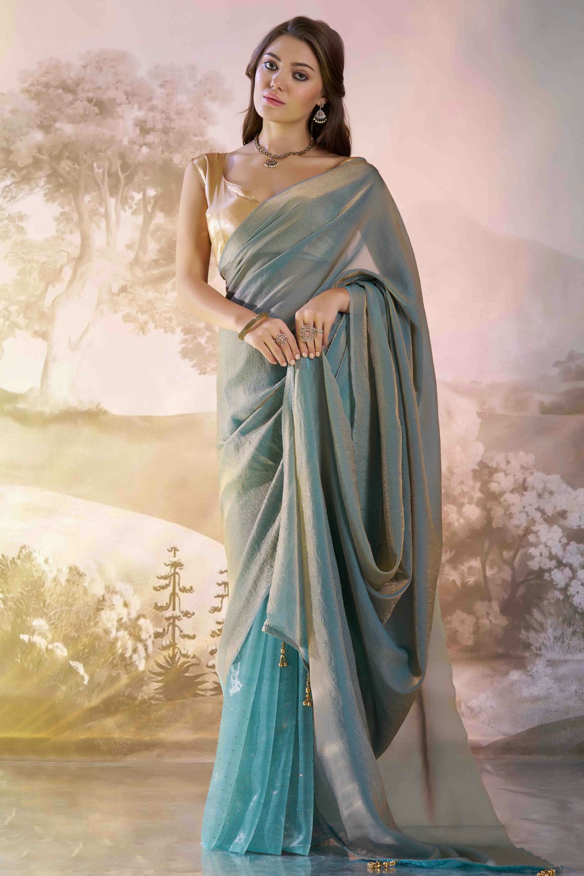 Sky Blue Colour Organza Designer Saree VSSD1113022