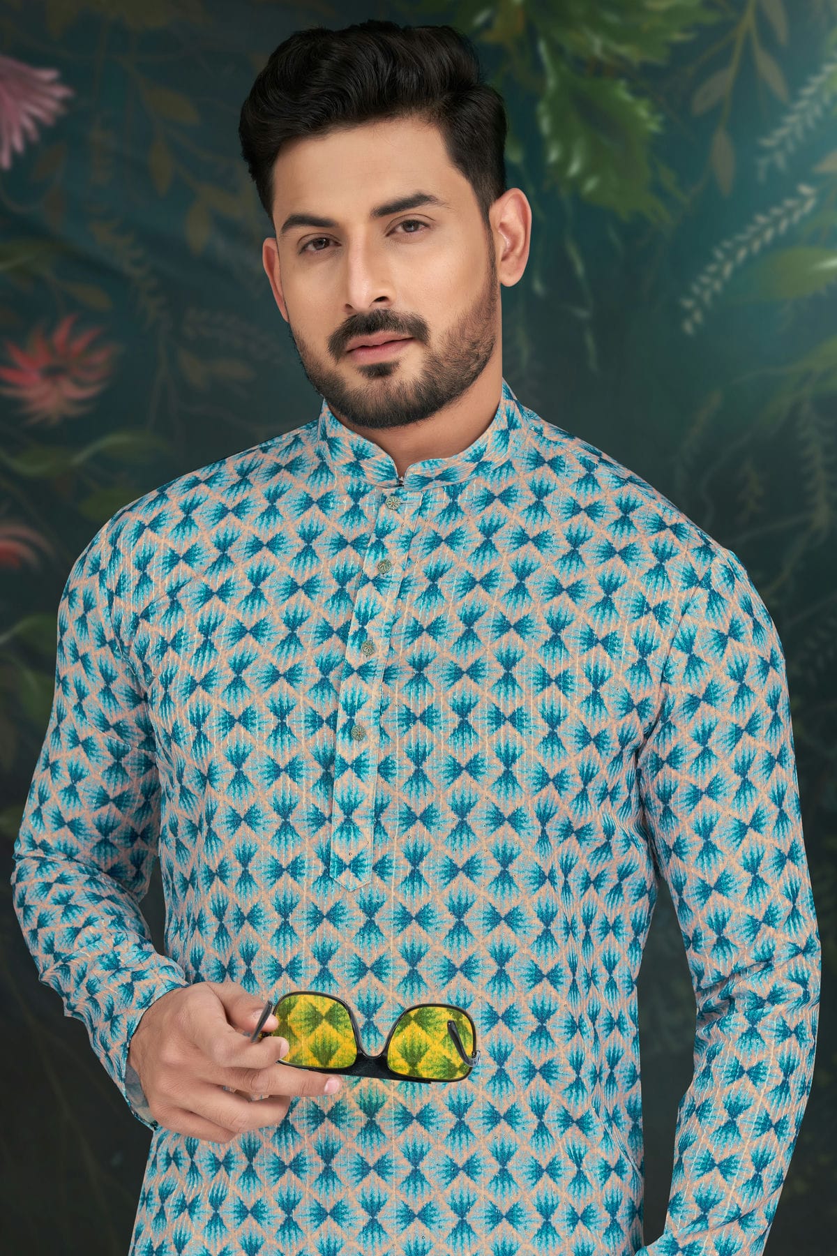 Sky Blue Colour Rayon Kurta Pajama VSKP1040487