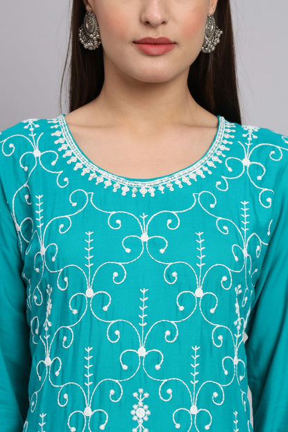 Sky Blue Colour Rayon Kurti VSKR1111093