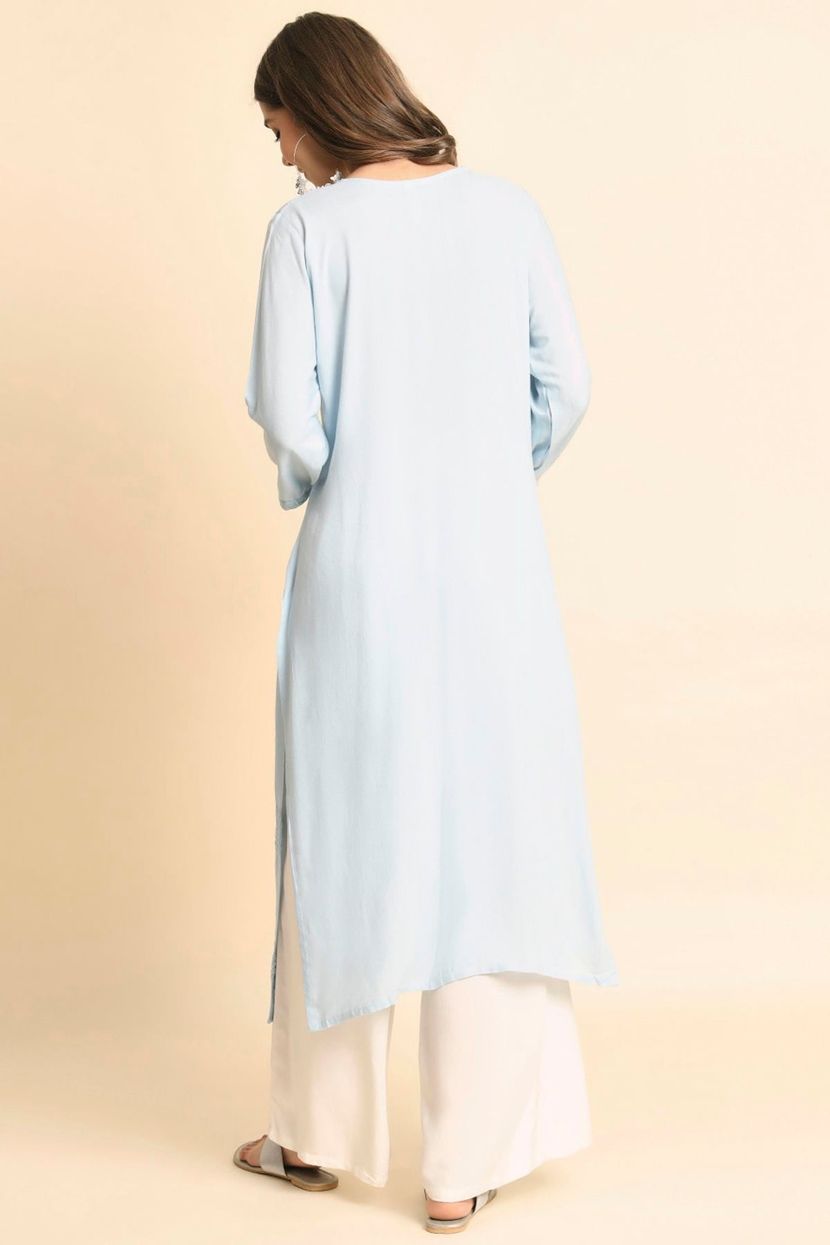 Sky Blue Colour Rayon Kurti VSKR1111115