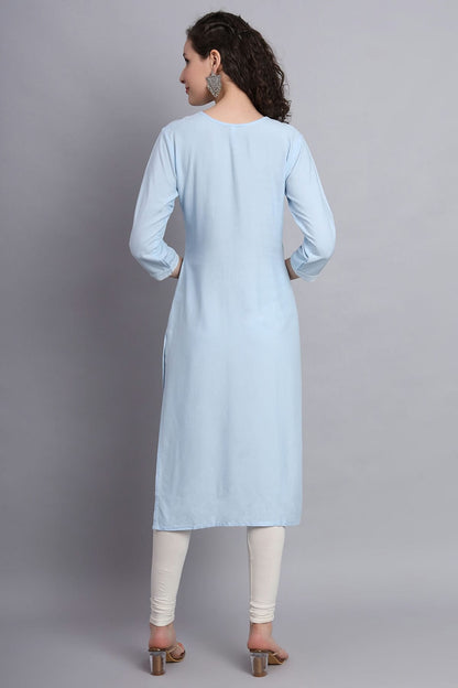 Sky Blue Colour Rayon Kurti VSKR1111150