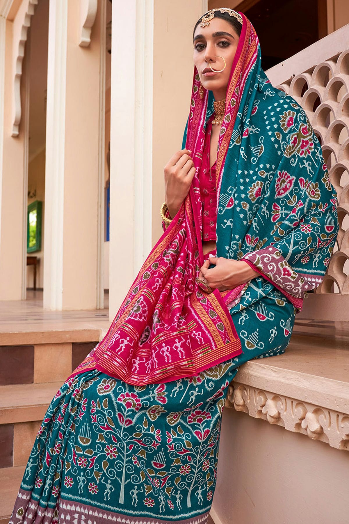 Sky Blue Colour Sigma Silk Traditional Saree