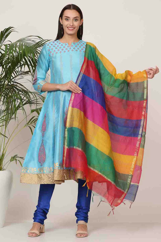 Sky Blue Colour Silk Stitched Suit VSSS1112907