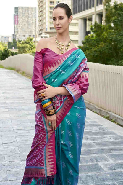 Sky Blue Colour Soft Silk Printed Traditional Sarees VSSD1113723