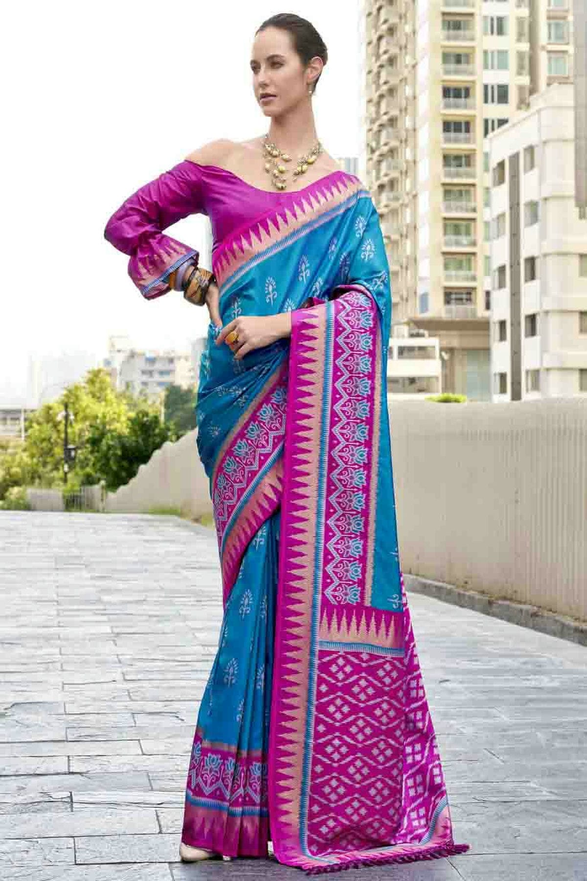 Sky Blue Colour Soft Silk Printed Traditional Sarees VSSD1113726