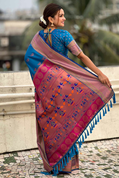 Sky Blue Colour Soft Silk Traditional Saree VSSD1111618