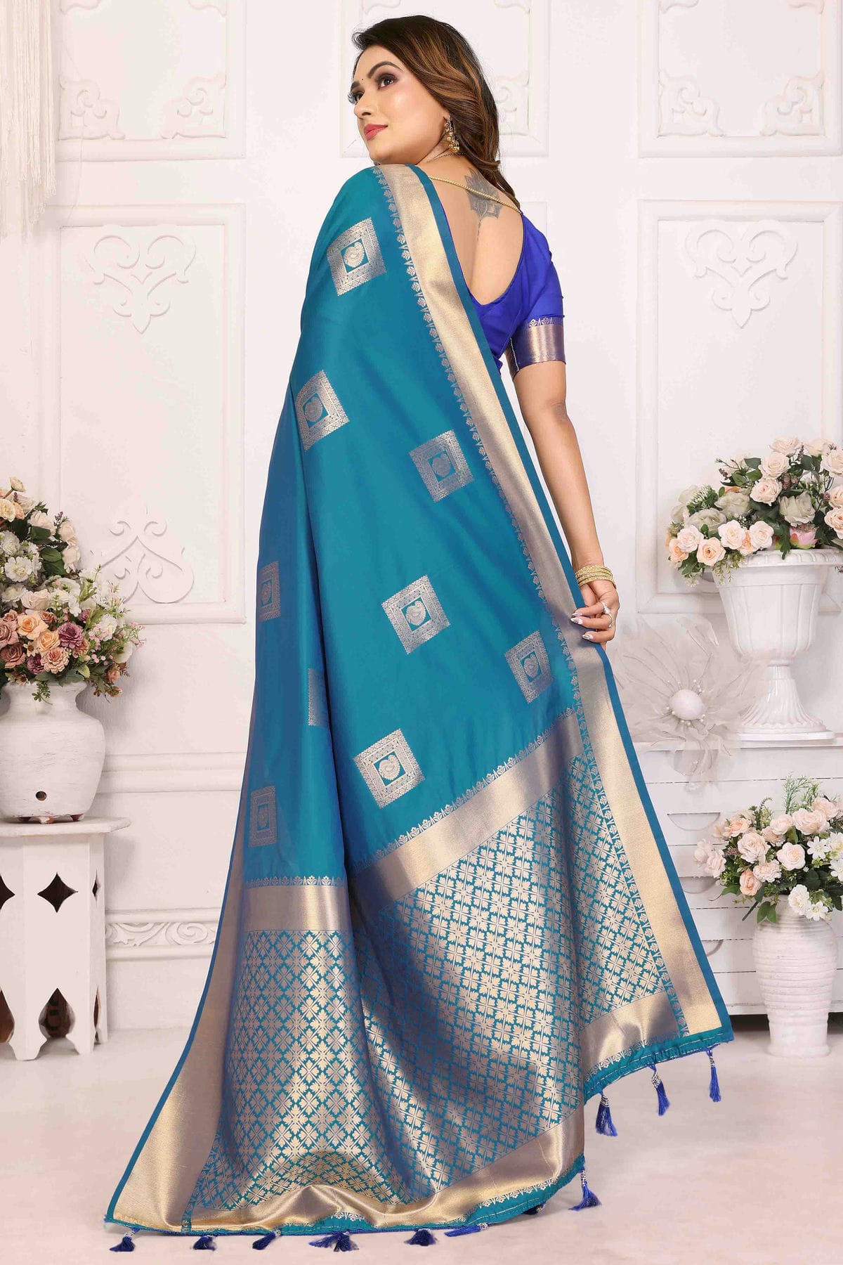 Sky Blue Colour Soft Silk Traditional Saree