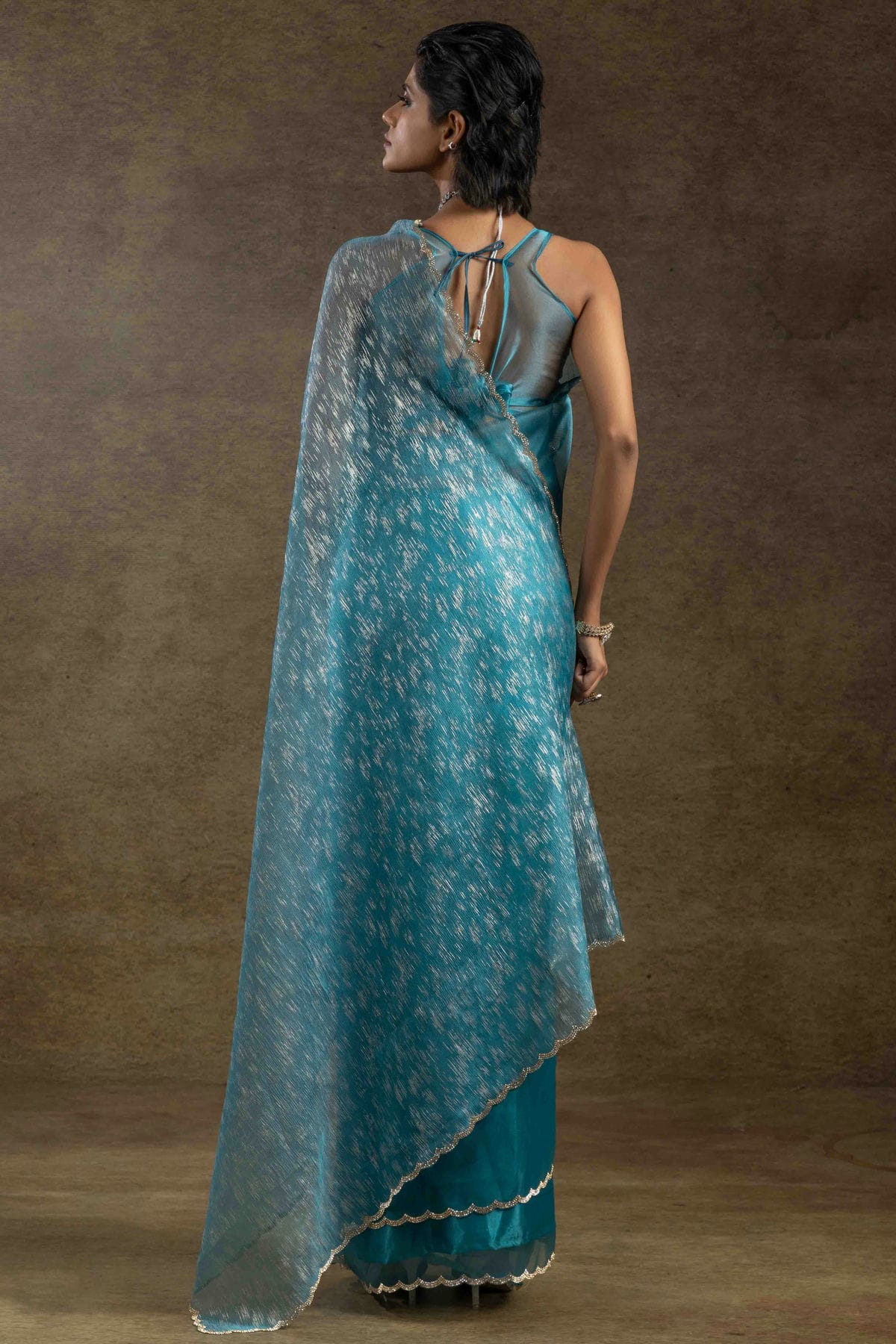 Sky Blue Colour Tissue Silk Ready To Wear Saree VSSD1122043