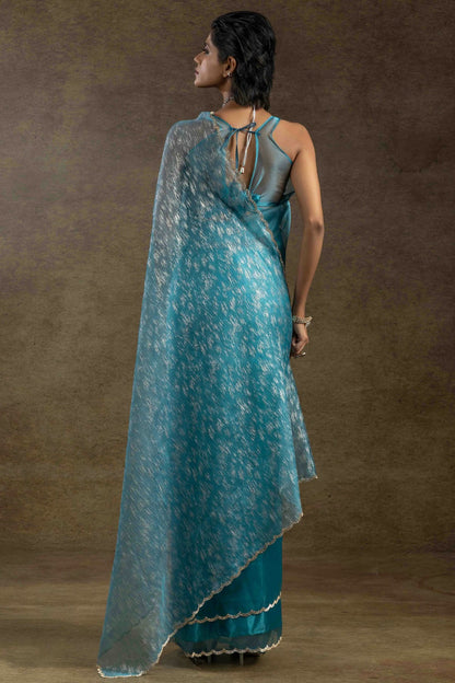 Sky Blue Colour Tissue Silk Ready To Wear Saree VSSD1122043