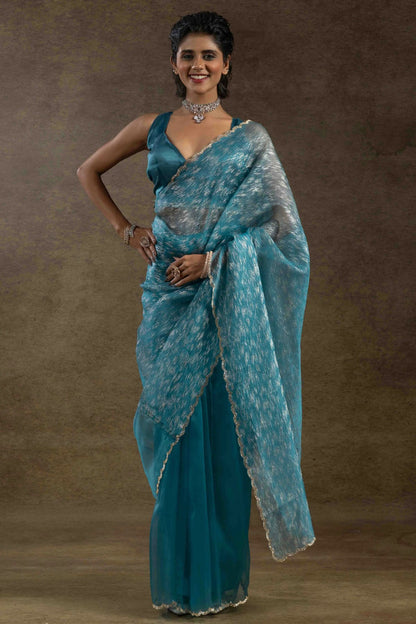 Sky Blue Colour Tissue Silk Ready To Wear Saree VSSD1122043