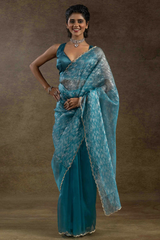 Sky Blue Colour Tissue Silk Ready To Wear Saree VSSD1122043