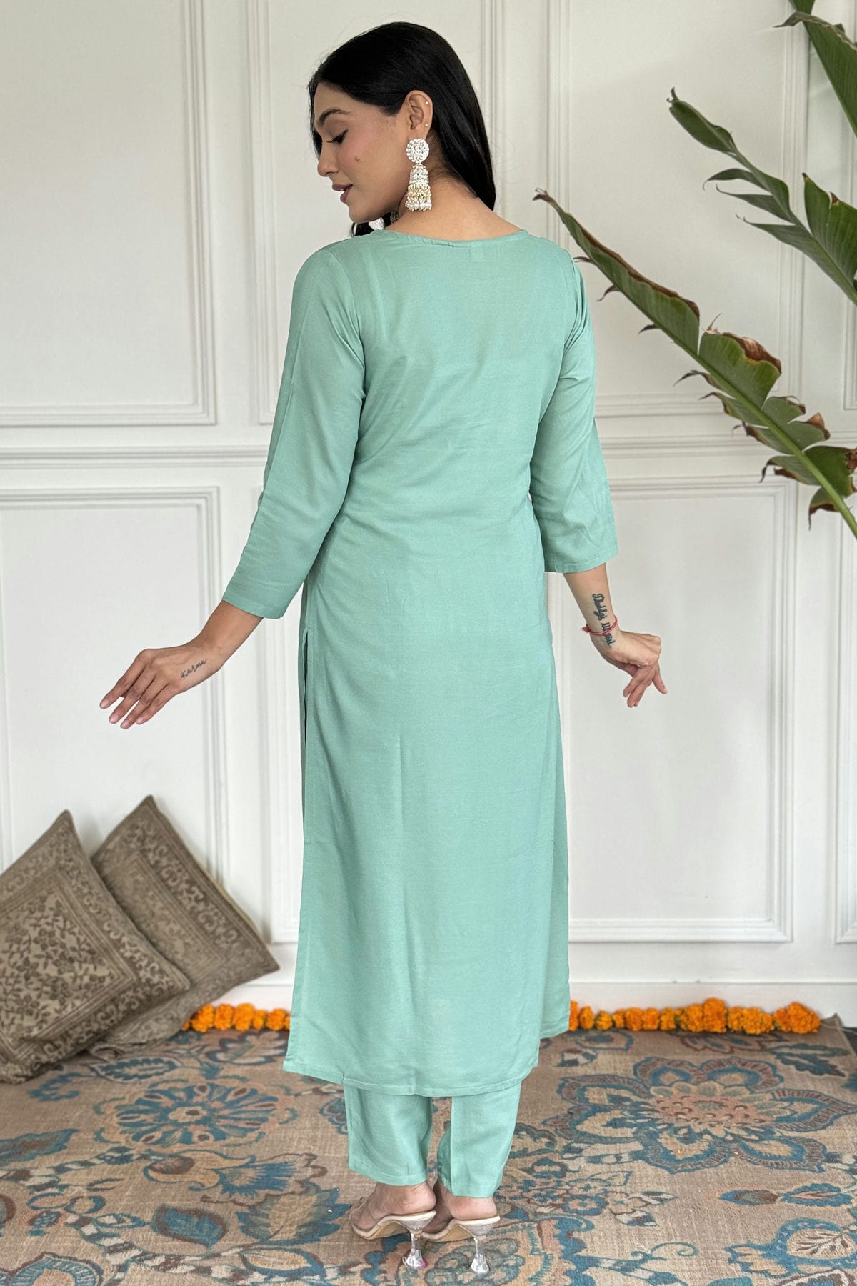 Sky Blue Colour Viscose Stitched Salwar Suit