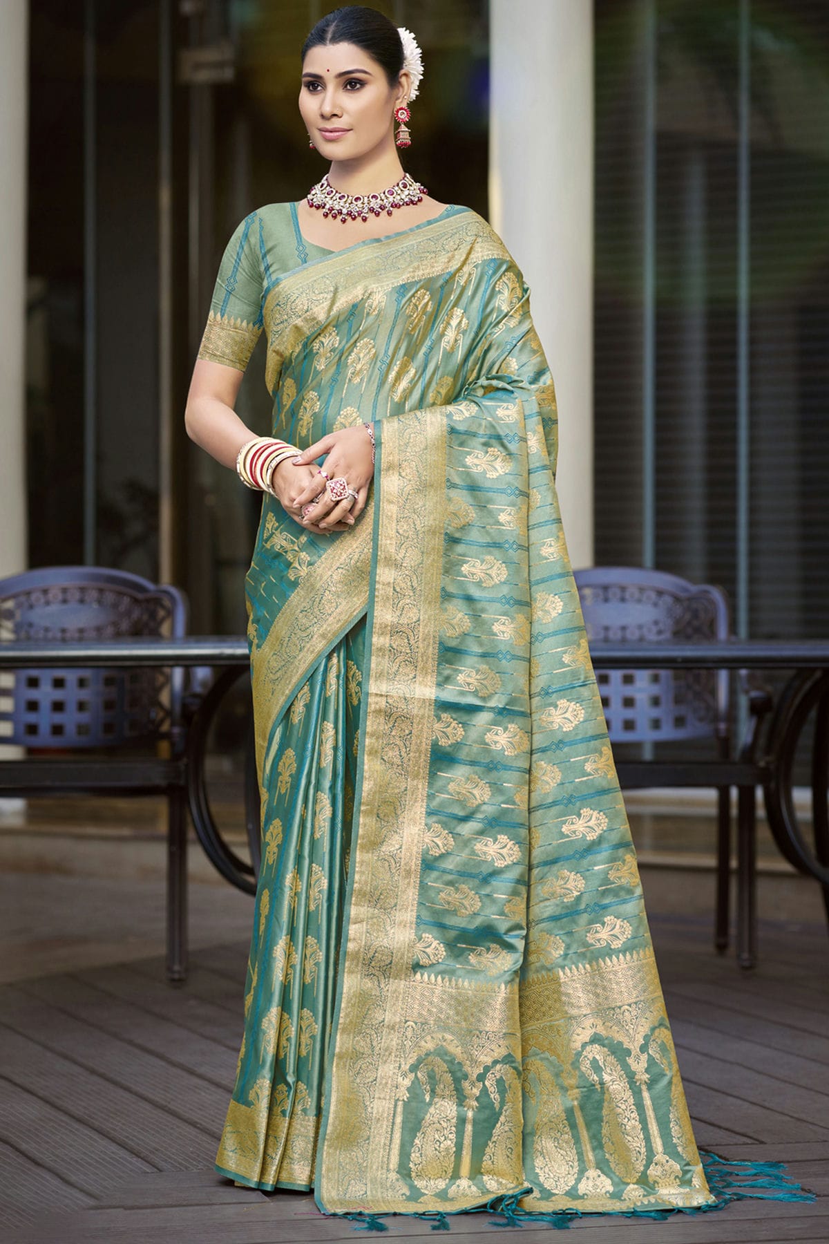 Sky-Blue-Colour-Woven-Work-Satin-Silk-Traditional-Saree-VSSD1103210