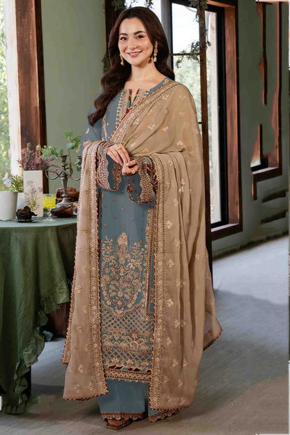 Slate Blue Colour Faux Georgette Pakistani Suit VSSM1140908