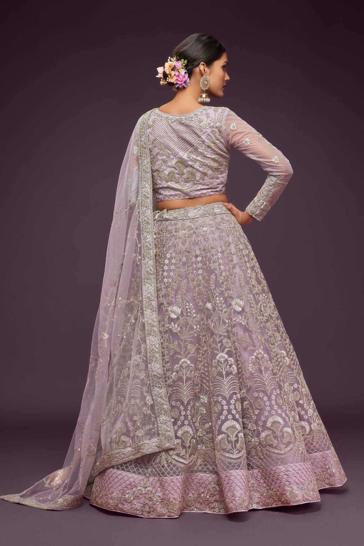 Soft Net Embroidery A Line Lehenga Choli VSLC1010189