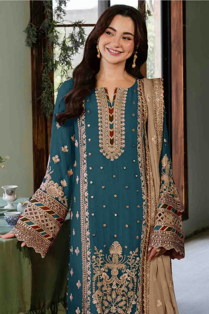 Teal Colour Faux Georgette Pakistani Suit VSSM1140906