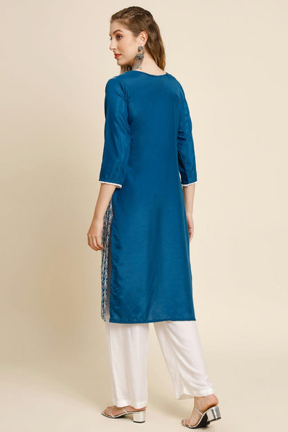 Teal Colour Georgette Kurti VSKR1111017