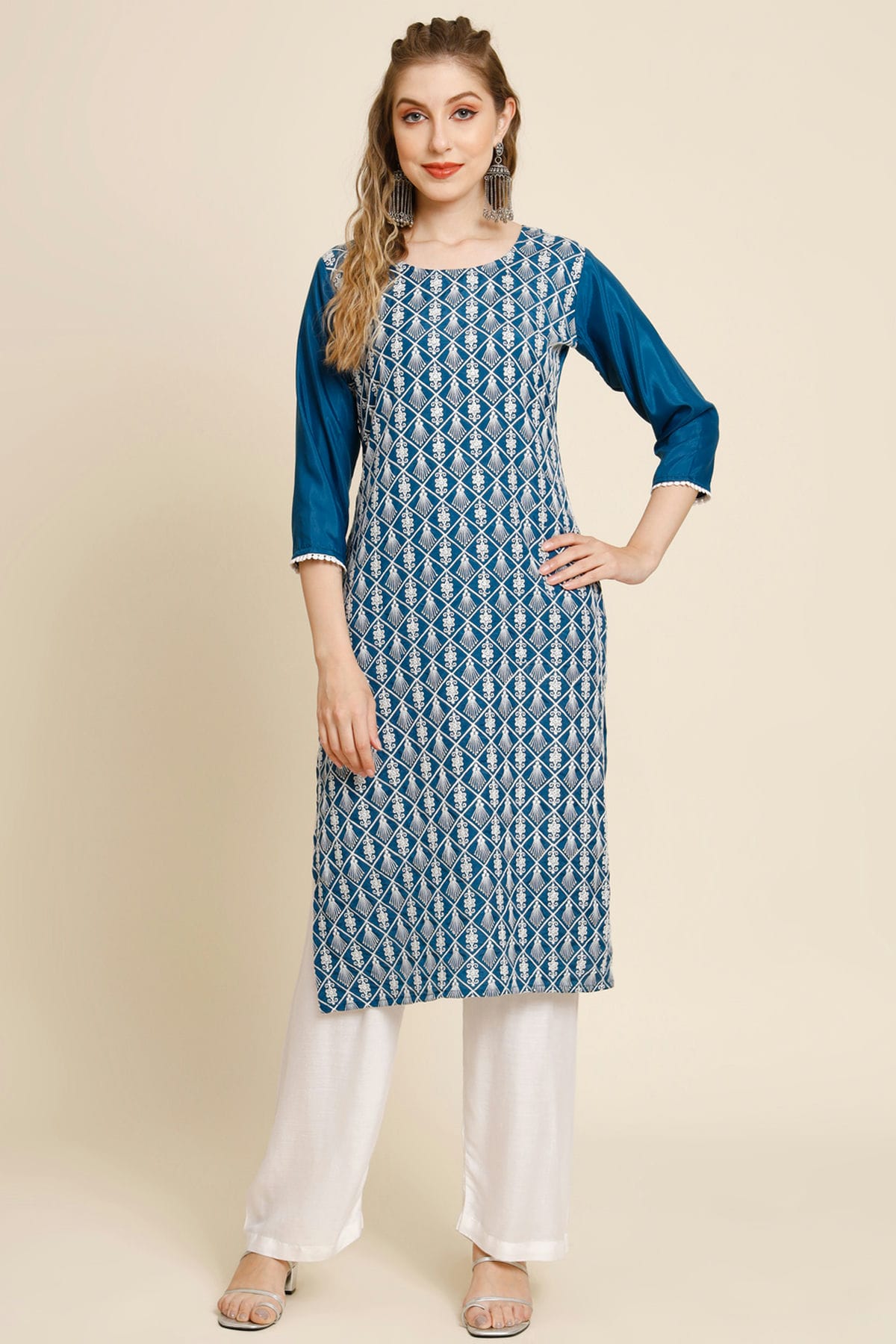 Teal Colour Georgette Kurti