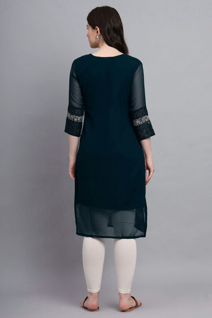 Teal Colour Georgette Kurti VSKR1111162