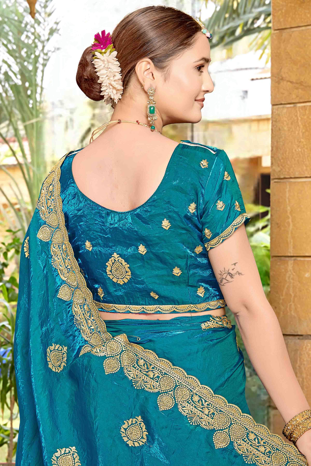 Teal Colour Silk Designer Saree VSSD1121970
