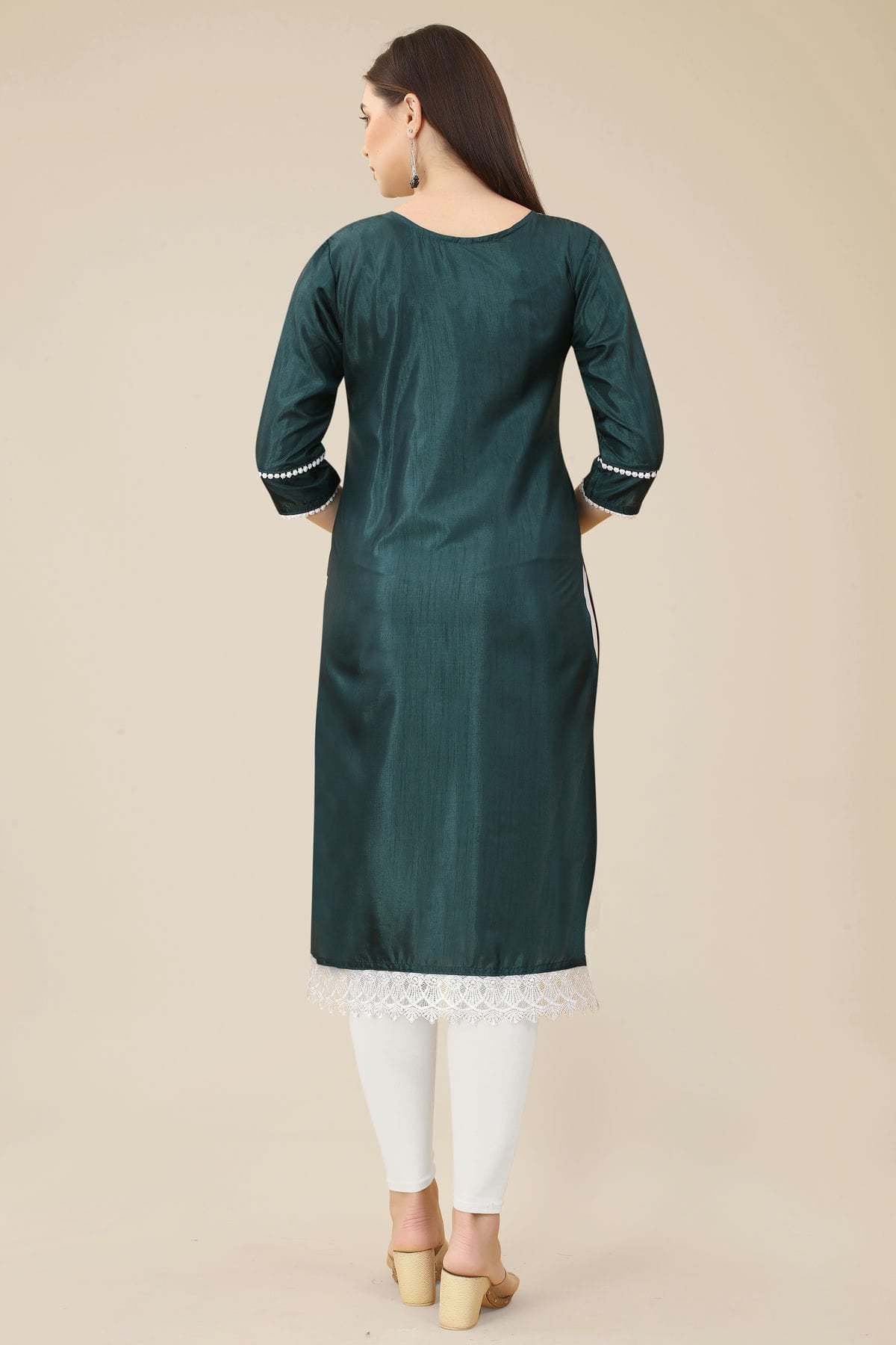 Teal Colour Soft Silk Kurti VSKR1111022