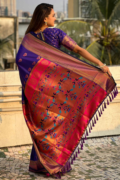 Violet Colour Soft Silk Traditional Saree VSSD1111612