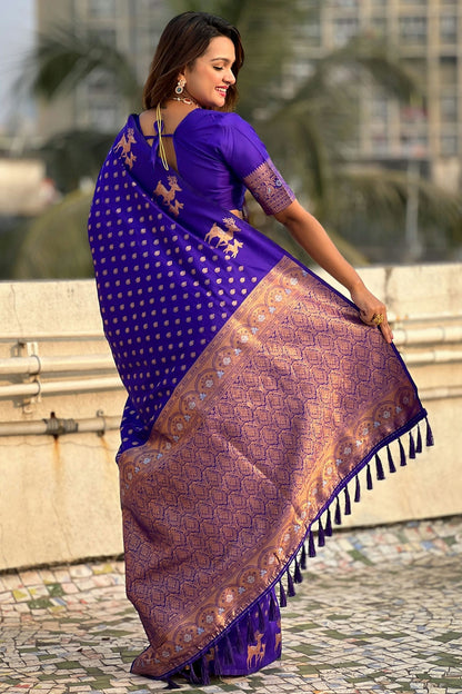 Violet Colour Soft Silk Traditional Saree