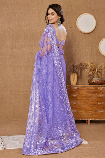 Voilet Colour Soft Net Saree VSSD1110200