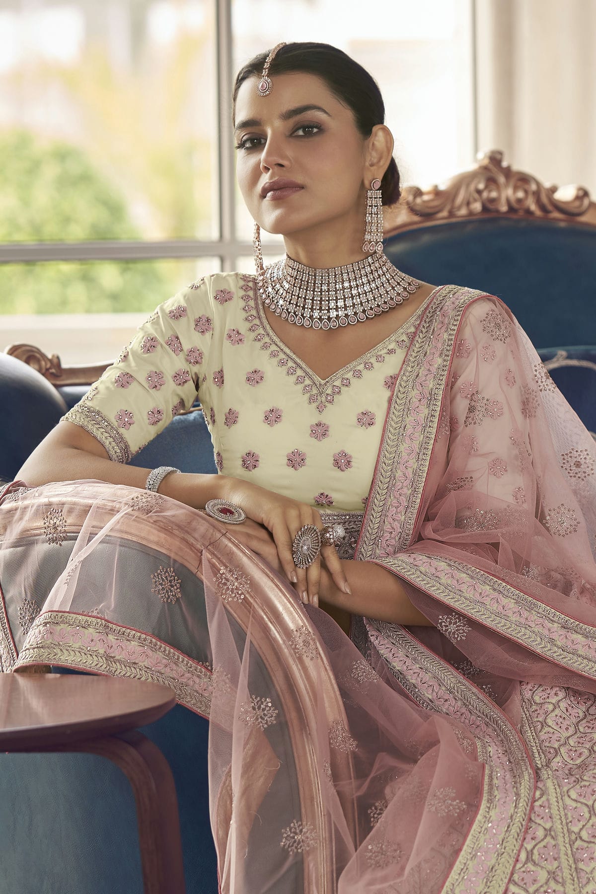 White Colour Embroidery Art Silk Lehenga Choli VSLD1080788