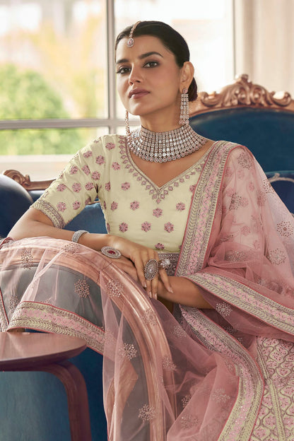White Colour Embroidery Art Silk Lehenga Choli VSLD1080788