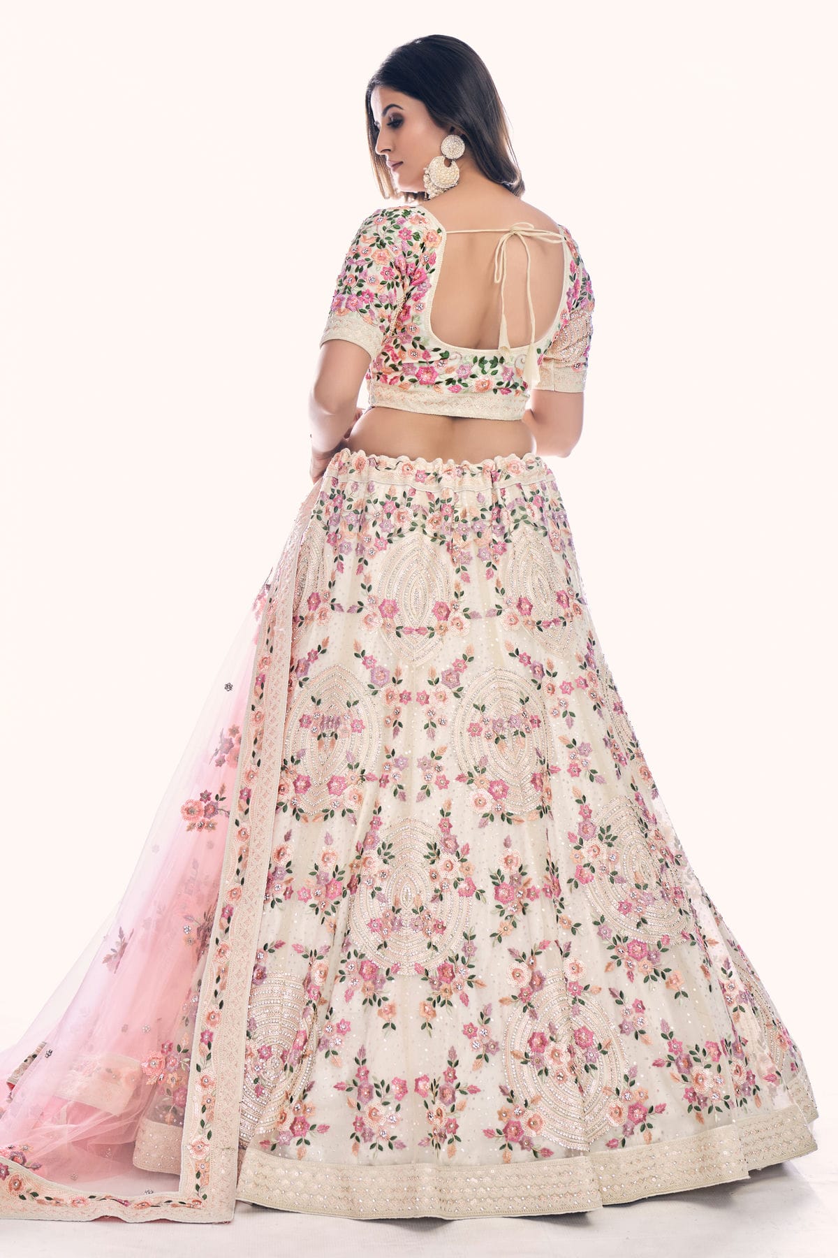 White Colour Embroidery Soft Net Lehenga Choli VSLD1080751