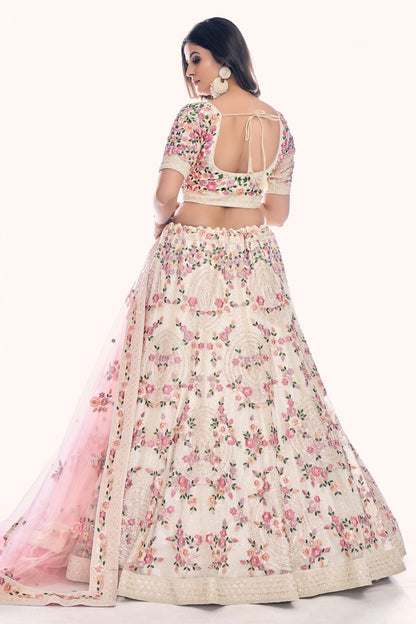 White Colour Embroidery Soft Net Lehenga Choli VSLD1080751