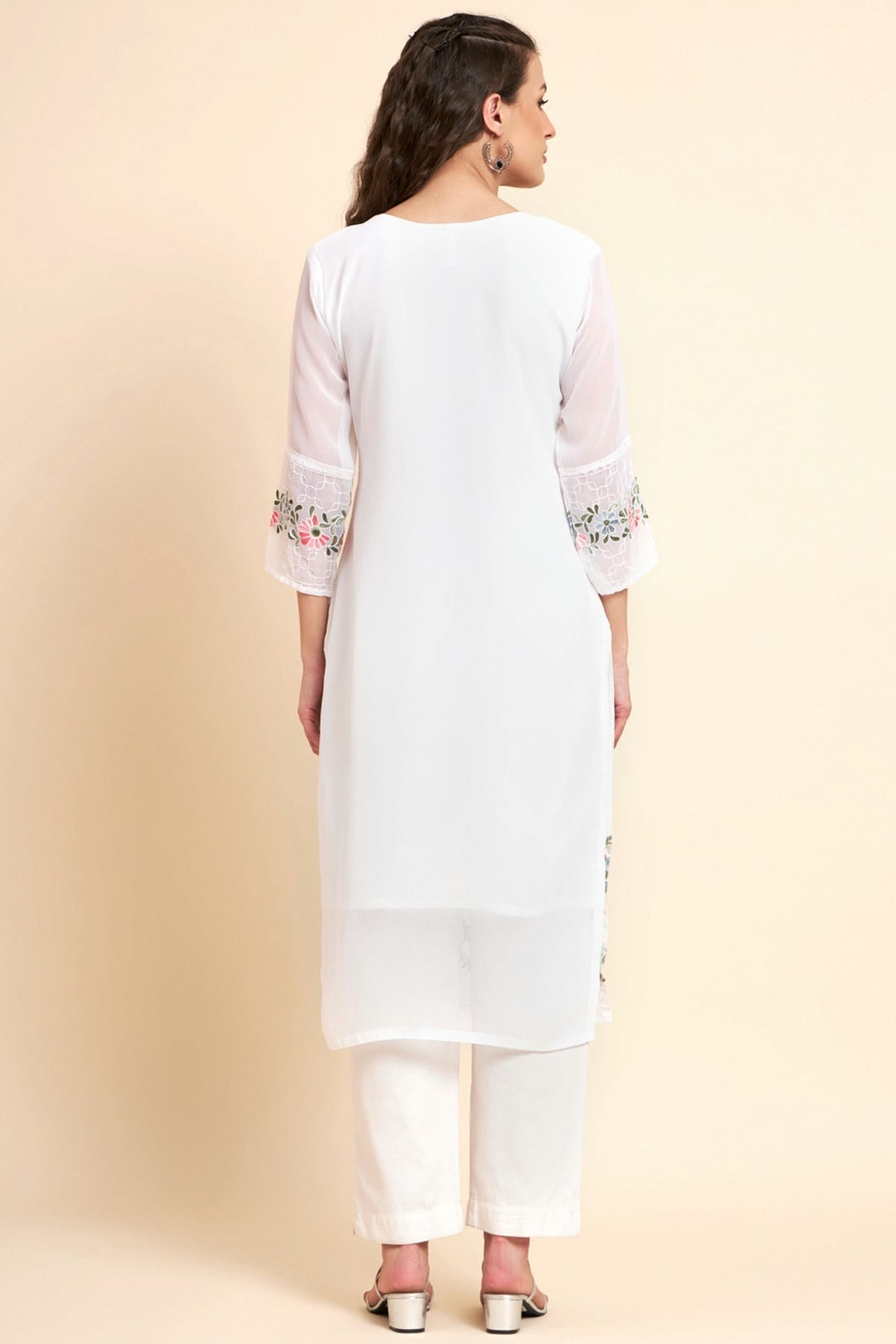 White Colour Georgette Kurti VSKR1111063